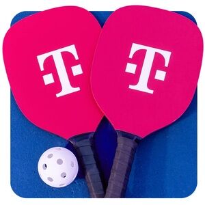 Pickleball Set- 2 paddles and one ball pink/white high-quality materials